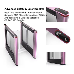 Automatic Swing Gate Access Control System Face Recognition RFID Aluminum Pedestrian Turnstile Security Barrier Gate - Product Image 1