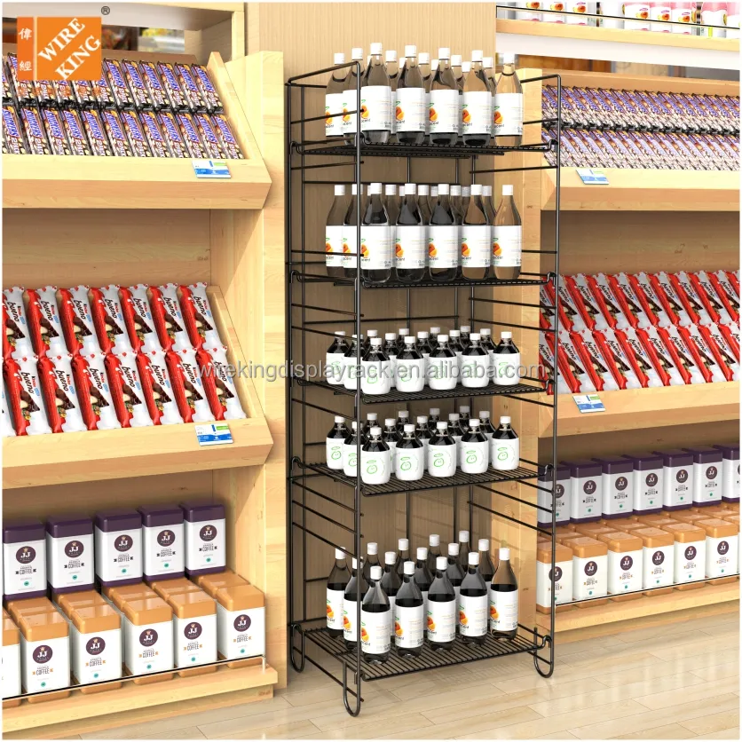 Estantes de aperitivos directos personalizados de fábrica para estantes de supermercado, estantes de exhibición de bebidas al por menor, estantes de exhibición