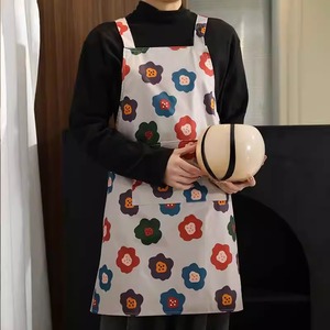 Floral Water Repellent <b>Apron</b> Polyester Cotton Daily Cooking Use Simple Pattern <b>Kitchen</b> <b>Apron</b> - Product Image 2