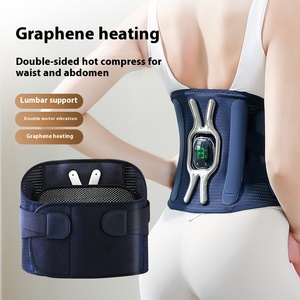 Coussin chauffant sans fil masseur de dos orthèse pour le soulagement de la douleur au bas du dos Vibration Wrap avec ceinture chauffante de massage de la taille - Product Image 5