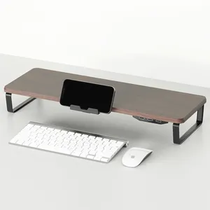 HUB-USB Houten Computer Tafel Monitor Laptop Stand Riser