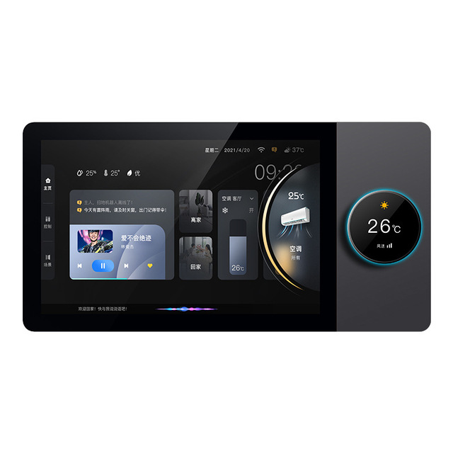 All-In-One 10 Inch OLED Touch Screen Wi-Fi Control Center for Smart Home Automation Android Operation System Bar Design