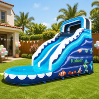 Toboggan aquatique gonflable géant Shark Wave en PVC pour enfants et adultes, idéal pour les événements et la location commerciale en extérieur