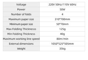 कार्यालय के लिए विविध पेपर आकार पेपर तह मशीन का उपयोग करता है उच्च गति वाली मोटाई बहु-शैली तह 80 मीटर/मिनट क्षमता आसान - Product Image 5