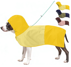 Imperméable pour chien avec capuche, veste de pluie à couverture étendue pour chiens, avec sangles pour les pattes, réfléchissant, trou pour laisse - Product Image 1