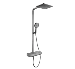 Luxus <span class=keywords><strong>Gun</strong></span> Grey Vierfunktions-Dusch system Hochwertiges Messing gehäuse Multifunktion ales Dusch armatur set - Product Image 1