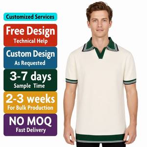 Polo de punto para <span class=keywords><strong>hombre</strong></span> con <span class=keywords><strong>cuello</strong></span> a rayas, manga corta, bloques de color, puños acanalados, estilo golf, informal de negocios, OEM al por mayor - Product Image 1