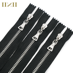 Accessoires vestimentaires Logo couleur personnalisé <span class=keywords><strong>fermeture</strong></span> éclair en métal pour vêtements <span class=keywords><strong>fermeture</strong></span> éclair en métal argenté à <span class=keywords><strong>double</strong></span> ouverture - Product Image 2