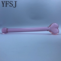 Dildo géant à double tête en verre borosilicate pour femmes, rose, écologique
