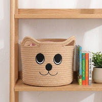 Poignée de panier de rangement en fil de coton mignon pour jouets pour enfants Articles divers Vêtements sales-Organisateur de broderie durable et écologique