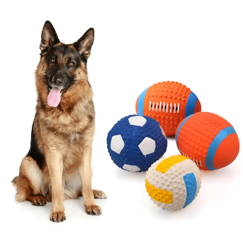 Groothandel Rubber Hond Bal Speelgoed Huisdier Bal Duurzaam Onverwoestbaar Latex Kauwen Speelgoed Voor Hond Huisdier Speelgoed Latex Bal