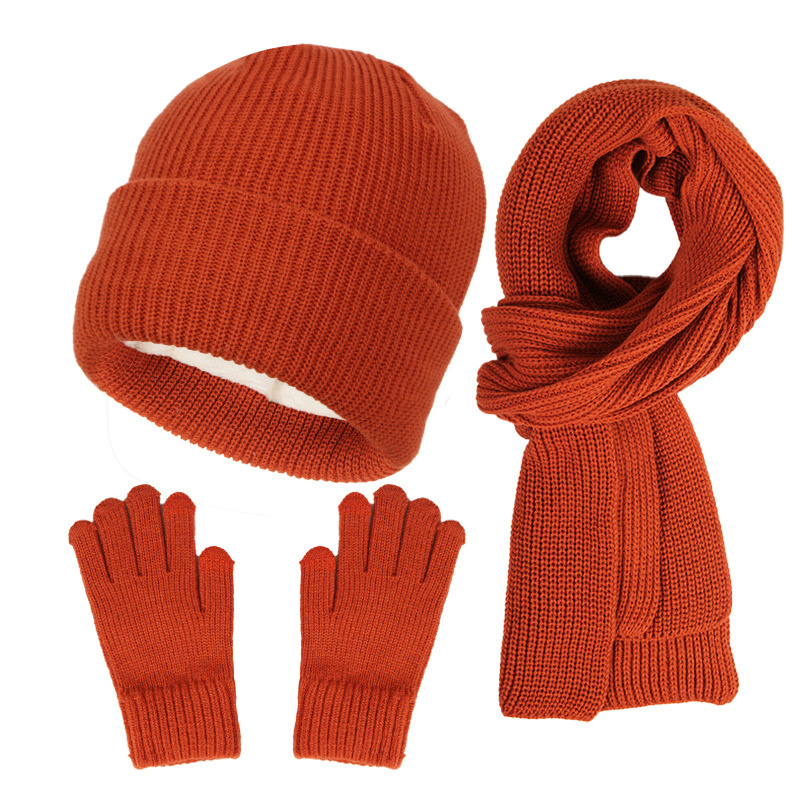 Winter Knit Hat Beanie Long Scarf Touchscreen Gloves Set display picture 1