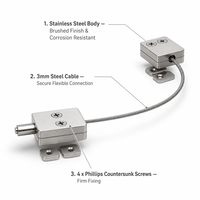 Cable de Seguridad de Acero Inoxidable para Ventanas, Dispositivo Anticaídas para Ventanas Corredizas de Aluminio, Tope Anticaídas