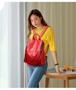 New Style Retro Women <b>Backpack</b> <b>Large</b> Capacity Travel <b>Backpack</b> Soft PU Leather High Quality <b>School</b> Bags for Teens Girls Bookbag - Product Image 2
