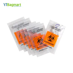 23 Years Factory Biohazard Bag Heat Seal Medical Grade Specimen Bags Re-closable Clear Biohazard Specimen Bag