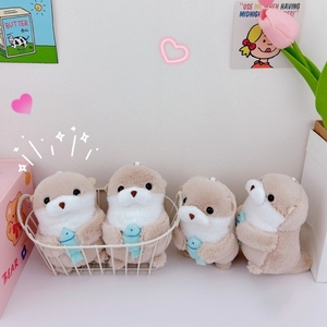 <span class=keywords><strong>Porte</strong></span>-clés en peluche Otter mignons et design, jouets en peluche Otter Kawaii, breloques pour sac à dos, pendentifs de mode - Product Image 2