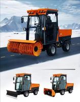 Souffleuse à neige professionnelle à double moteur trois en un routes municipales chasse-neige et chasse-neige rotative souffleuse à neige et balayeuse en une seule unité