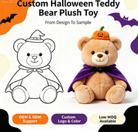 Ours en peluche personnalisé OEM pour Halloween, jouet en peluche avec logo, taille et couleur sur mesure pour promotion ou cadeau d'Halloween
