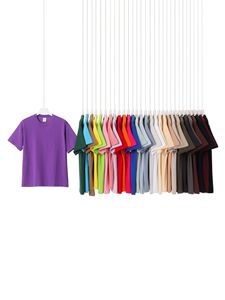 เสื้อยืดแขนสั้นผ้าฝ้ายแท้เนื้อหนัก 230 กรัม สีพื้น ยอดนิยม สำหรับผู้ชาย ผู้หญิง และเด็ก ขายส่ง - Product Image 3