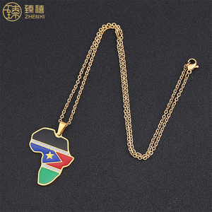 ZHENXI – collier en acier inoxydable résistant au ternissement et à <span class=keywords><strong>l</strong></span>'huile, pendentif <span class=keywords><strong>de</strong></span> <span class=keywords><strong>carte</strong></span> <span class=keywords><strong>de</strong></span> drapeau <span class=keywords><strong>de</strong></span> la république africaine du sud du qatar pour femmes et hommes - Product Image 4