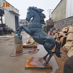 <span class=keywords><strong>Metal</strong></span> el sanatları yaşam boyutu antika pirinç at heykel atlama at heykeli - Product Image 6