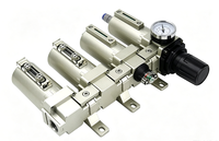 Unité de traitement d'air série AC4000 à 4 unités, filtre régulateur lubrificateur pneumatique à purge automatique NPT1/2" 3/4"