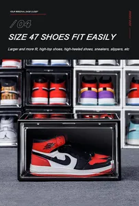Scatole di scarpe impilabili personalizzate scatola di scarpe impilabile trasparente con Display in plastica trasparente con Logo personalizzato