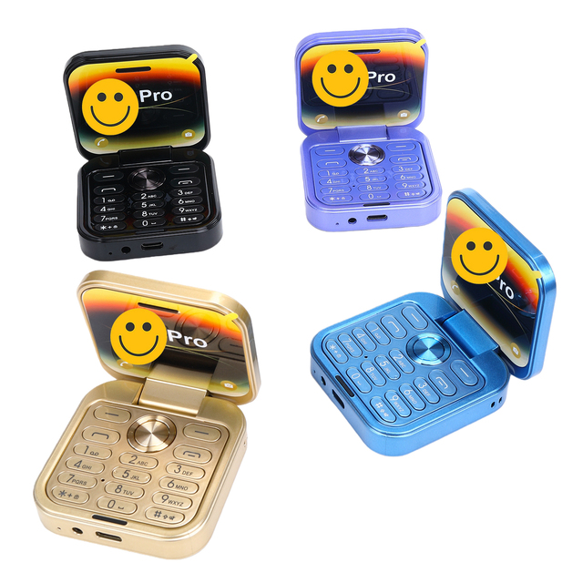 Cheap Unlocked Mini Flip Mobile Phone Foldable Cell with FM Radio Vibration Magic Voice Music Senior 2 SIM Card Children's Gift