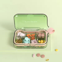 Boîte de rangement pour pilules quotidienne, portable, étanche, en silicone et plastique ABS, avec 4 compartiments, pour médicaments et vitamines