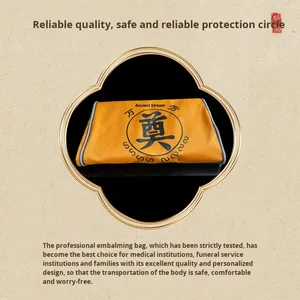 Ataúd Moderno Amarillo <span class=keywords><strong>Simple</strong></span> y Bolsa de Transporte para Cadáveres, Tela Oxford Extra Gruesa, Manta de Cremación Ignífuga para Servicios Funerarios - Product Image 2
