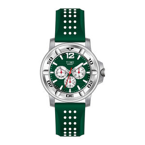 Montre chronographe à quartz haut de gamme pour hommes boîtier en acier inoxydable étanche bande de silicone luminescente cadran pointeur mode décontracté - Product Image 1