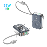 Miccell - Baterías Portátiles de 35 W y 10000 mAh, 3 en 1, con Salida de CA, Soporte y Cable de Carga para iPhone de 20 W