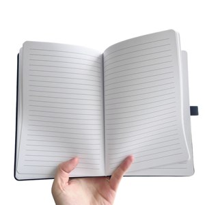 Cuaderno Personalizado con Logotipo, de Cuero PU Azul Marino, con Páginas Rayadas, Banda Elástica, para Escuela y Oficina, Envío Rápido - Product Image 4