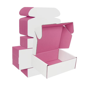 LOW quantité minimale de commande ondulé recyclable Logo rose emballage cadeau chaussures boîte à vêtements papier <span class=keywords><strong>postal</strong></span> Mailer boîtes d'expédition pour petites entreprises - Product Image 1