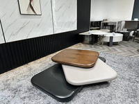 Table basse moderne italienne simple, style villa, minimaliste, placage de noyer, pivotante, extensible, table basse pour salon