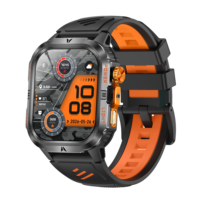 Montre connectée LED d'extérieur 1200mAh 2.01" avec appels sans fil, boussole, suivi de santé 24h/24, étanche IP68, montre connectée sportive HT49