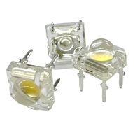 LED T1 3/4 Piranha de couleur rouge 625 nm, intégrée, Zener, lentille convexe transparente, 80 degrés, diode 5 mm, 18-22 lm, 500 mW, pour feux de freinage