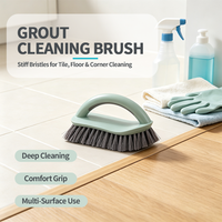 Brosse de nettoyage de joint de carrelage avec poignée ergonomique, brosse à récurer robuste pour le nettoyage en profondeur des coins de carrelage de salle de bain et de cuisine