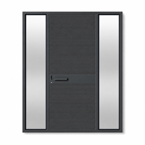 Portes d'entrée de sécurité modernes en aluminium personnalisables ODM pour maisons, avec charnières dissimulées et système de verrouillage multiple, pour l'extérieur - Product Image 1