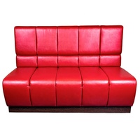 Banquette de restaurant commerciale en cuir PU rouge, siège capitonné à cannelures, pour café, hôtel, bar