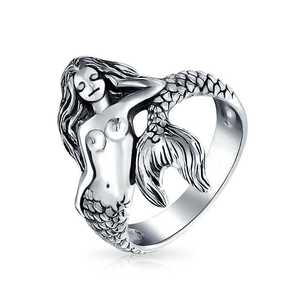 Anillo de Sirena Plateado Antiguo, Anillo de Nymph Siren para <span class=keywords><strong>Mujer</strong></span>, Joyería, Regalo - Product Image 2