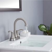 Robinet de lavabo contemporain en alliage de zinc chromé brossé, à double poignée, 2 trous, avec capteur tactile et cartouche céramique