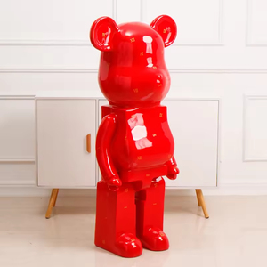 Escultura de Oso de Resina de Alta Calidad, Estilo <span class=keywords><strong>Bearbrick</strong></span>, Grande, Pintada a Mano, Decoración Artística para el Hogar o Centros Comerciales - Product Image 4