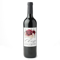 Etiqueta de vino tinto privado personalizada al por mayor, etiqueta de vino de whisky de color negro clásico de estilo de precio de la India