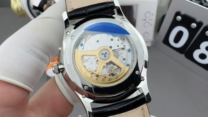 Reloj de Pulsera Casual para Hombre, Automático, con Fase Lunar, Cronógrafo, Correa de Cuero Negra, para Negocios - Product Image 3