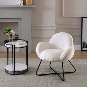 CARLFORD chaise d'appoint moelleuse en fausse <span class=keywords><strong>fourrure</strong></span> <span class=keywords><strong>fauteuil</strong></span> tufté rose pour salon chambre appartement hôtel école en plein air - Product Image 5