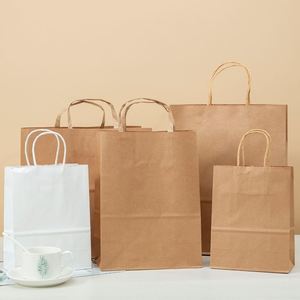 Bolsas de Papel para Compras de Supermercado, Comida para Llevar de Restaurantes, Biodegradables, Reciclables, con Logotipo Impreso Personalizado, Varios Colores - Product Image 2