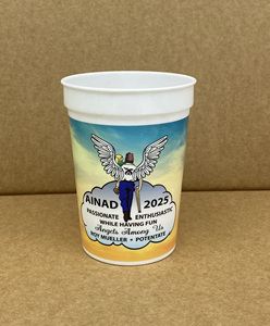 Custom Colorful Logo Heat Transfer Printed <b>Reusable</b> Hard Plastic Food Grade Durable PP Stadium <b>Cups</b> - Product Image 3