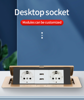 Prise Schuko 16A 5V 2.1A Chargement USB Pop-up Prise de courant de bureau 250V Prêt pour la table de conférence européenne NFC