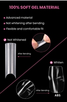 MyBeautyNails Private Label Nail Tips XXL American Nail Capsule Half Cover French Soft Gel X Tips Natural Faux Matte Nails